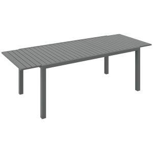 Table extensible de jardin 8 pers. plateau à lattes alumini…