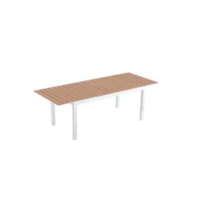Table extensible de jardin 8 places en aluminium et bois
