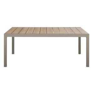 Table extensible de jardin en aluminium imitation bois et t…