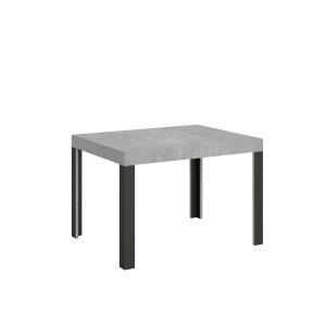 Table extensible effet béton gris 70X100/194 cm