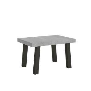 Table extensible effet béton gris 90x130/234 cm