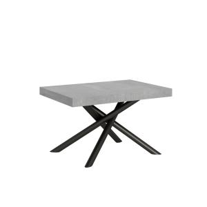 Table extensible effet béton gris 90x140/244 cm
