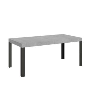 Table extensible effet béton gris 90x200/304 cm