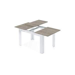 Table extensible effet bois 140/190x90 chêne gris et blanc