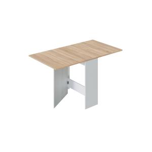 Table extensible effet bois 31x77 cm blanc et chêne