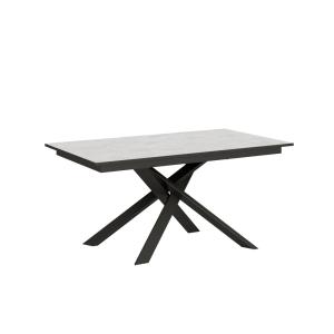 Table extensible effet bois blanc bord anthracite90x160/220…