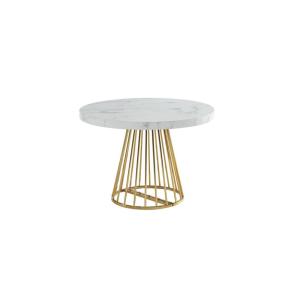 Table extensible effet bois blanc, doré