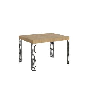 Table extensible effet bois chêne nature 80x120/204 cm