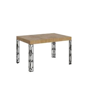 Table extensible effet bois chêne nature 80x140/224 cm