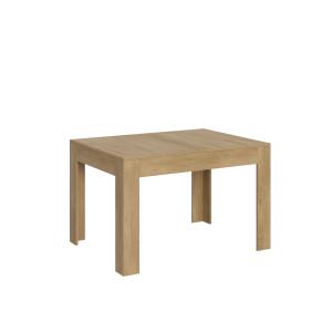 Table extensible effet bois chêne nature 90x120/180 cm