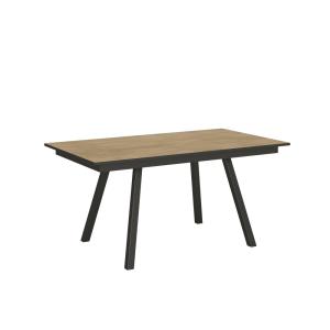 Table extensible effet bois chêne nature 90x160/220 cm