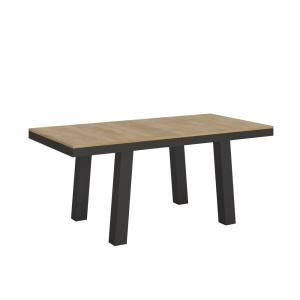 Table extensible effet bois chêne nature 90x180/440 cm