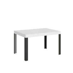 Table extensible effet bois frêne blanc 80x140/224 cm