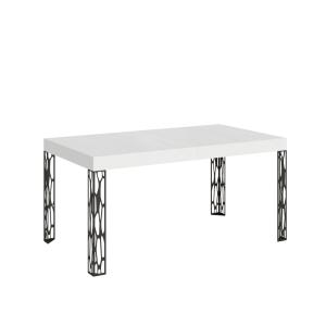 Table extensible effet bois frêne blanc 80x160/244 cm