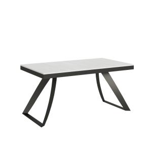 Table extensible effet bois frêne blanc 90x160/264 cm