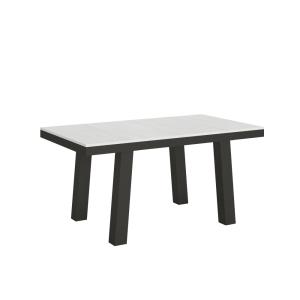 Table extensible effet bois frêne blanc 90x160/420 cm