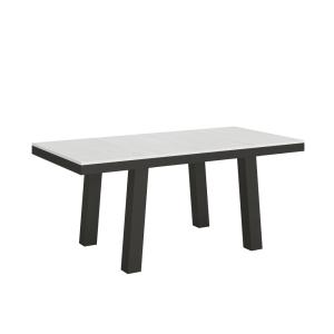 Table extensible effet bois frêne blanc 90x180/284 cm