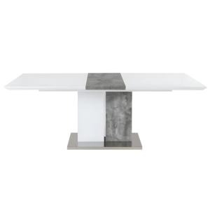 Table extensible effet bois gris, blanc