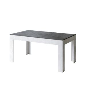 Table extensible effet bois gris/blanc 90x160/220 cm