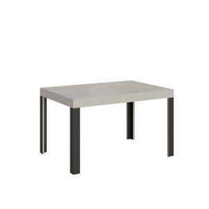 Table extensible effet bois gris cachemire 80x140/224 cm