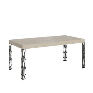 Table extensible effet bois gris cachemire 80x160/244 cm