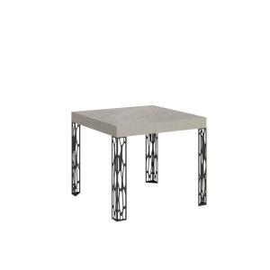 Table extensible effet bois gris cachemire 90x90/246 cm
