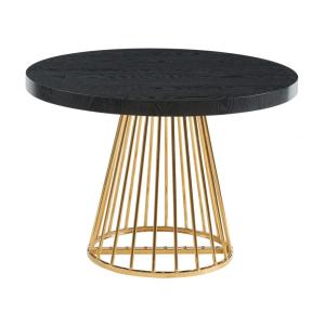 Table extensible effet bois noir, doré