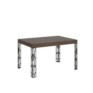 Table extensible effet bois noyer 80x140/224 cm