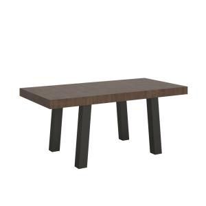 Table extensible effet bois noyer 90x200/460 cm