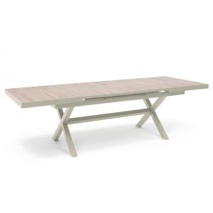Table extensible en aluminium et céramique 10 places crème
