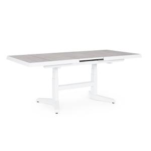 Table extensible en aluminium et céramique 143/183X88 blanc