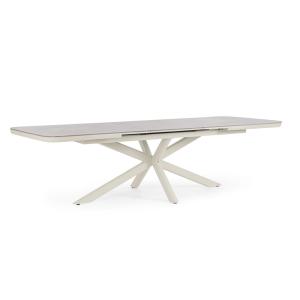 Table extensible en aluminium/pierre frittée 200-260x100 be…