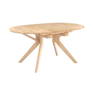 Table extensible en bois d'hévéa massif clair 6 à 10 person…