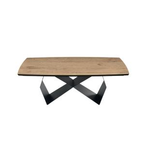 Table extensible en bois noir et beige, 200 x 300 cm, haute…