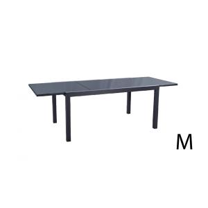 Table Extensible Fidji" Aluminium et Verre"