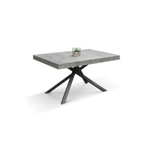 Table extensible gris ciment avec piètement anthracite 160x…