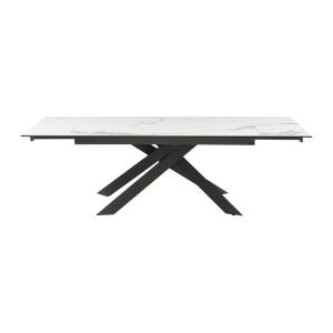 Table extensible marbre artificiel gris anthracite, blanc