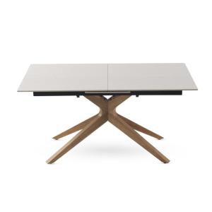Table extensible pied en chêne et plateau en céramique  160…