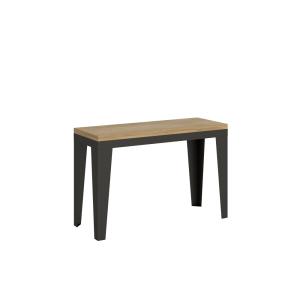 Table extensible portefeuille effet bois chêne nature 120x4…