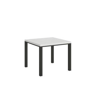 Table extensible portefeuille effet bois frêne blanc 90x90/…