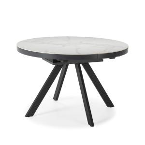 Table extensible pour 4/6 personnes céramique blanche 120/1…