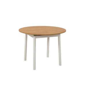 Table extensible ronde décor bois/blanc Ø100 cm