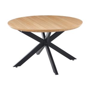 Table extensible ronde en chêne clair avec pieds en acier n…