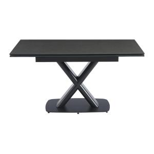 Table extensible verre trempé noir, gris anthracite