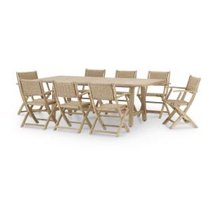 Table fixe 230x100 et 8 chaises enea