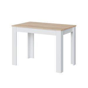 Table fixe effet bois 109x67 cm blanc et chêne
