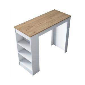 Table fixe effet bois beige, blanc 120x50  cm