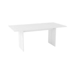 Table fixe effet bois blanc brillant 160x90h75 cm