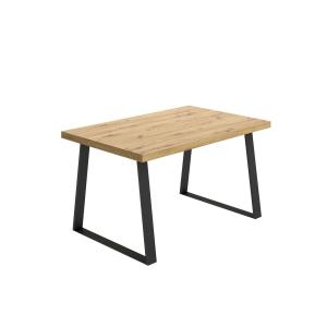 Table fixe effet bois de chêne noué 140x90
