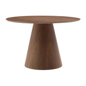 Table fixe effet bois naturel foncé